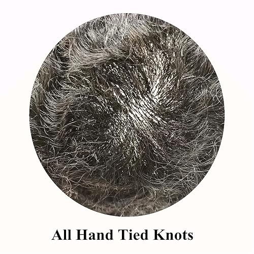 Miniatura 4 de Afro Toupee para hombres negros, sistema de tejido de pelo completo Poly PU sistema de reemplazo de cabello afroamericano unidades de cabello para