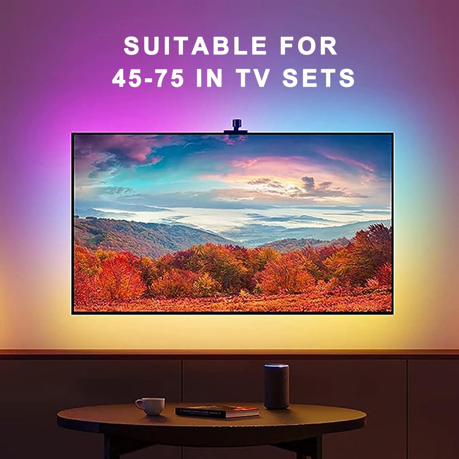 Luci A Led Selezionabili A Colori Per TV, Retroilluminazione TV Sincronizzata Con Lo Schermo 3,8 M Adatto Per TV Da 55-75 Pollici Riduce L'affaticamento Camera Da Letto, Illuminazione D'atmosfera