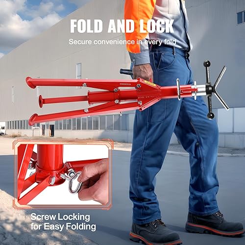 Miniatura 6 de VEVOR Soporte de tubería plegable ajustable de alta resistencia  Construcción robusta capacidad de carga de 2500 libras  Ideal para proyectos de