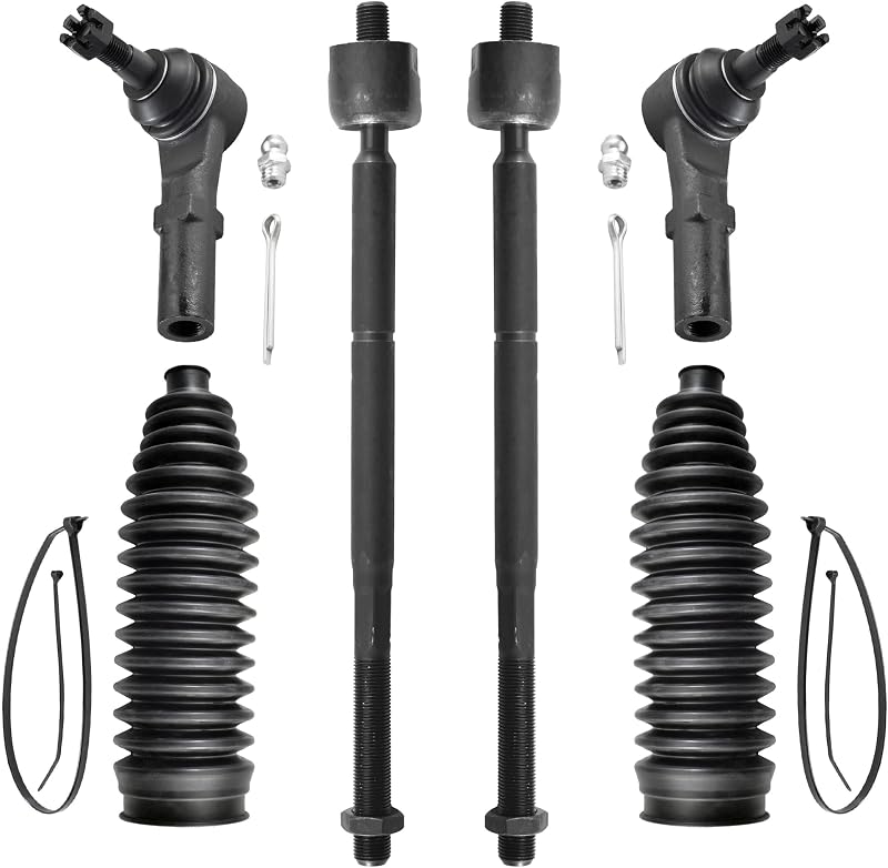 ASTAPRO - Front 6pc Tie Rods Kit for 11-14 Chrysler 300, 11-18 Dodge Challenger 11-20 Charger, 4 Inner Outer Tie Rods 2 Boots 2011 2012 2013 2014 Replacement