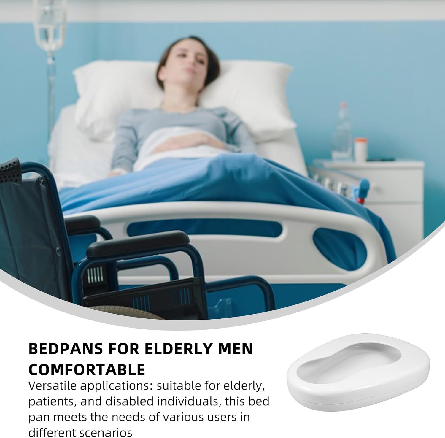 Leak Enamel Bedpan for Elderly Women and Men Portable Bedpans for Bedridden Patients Nighttime Urination Convenience Bedside Commode for Seniors and Hospital Use