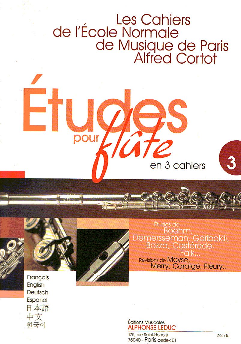 Coleccion - Les Cahiers de l´Ecole Normale de Musique de Paris Afred Cortot: Estudios Vo.3 para Flauta
