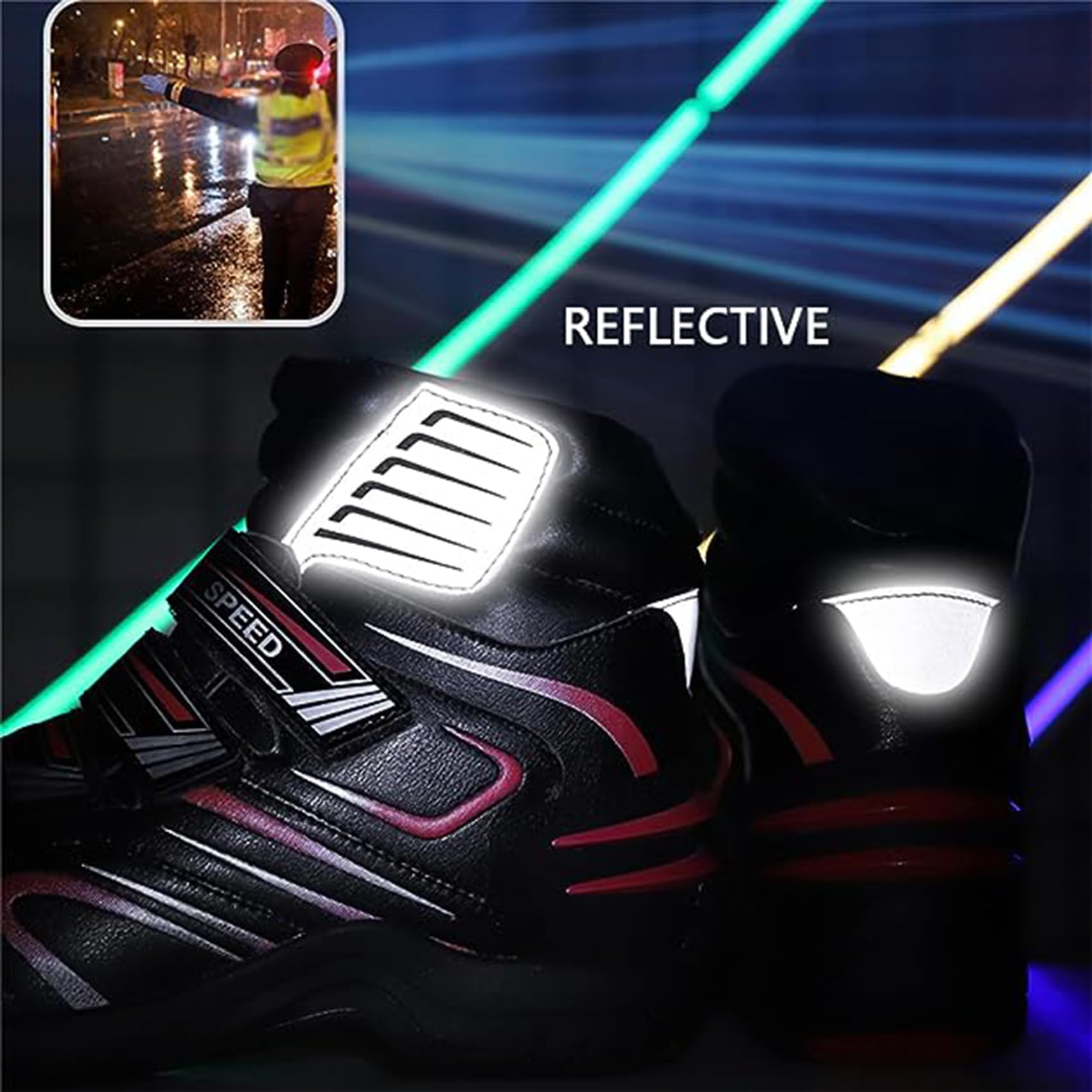 DJFOG Botas de Moto para Hombre, Zapatos de Moto de Soporte de Tobillo Impermeables Profesionales, Botas de Motociclista de Cuero de Streetbike