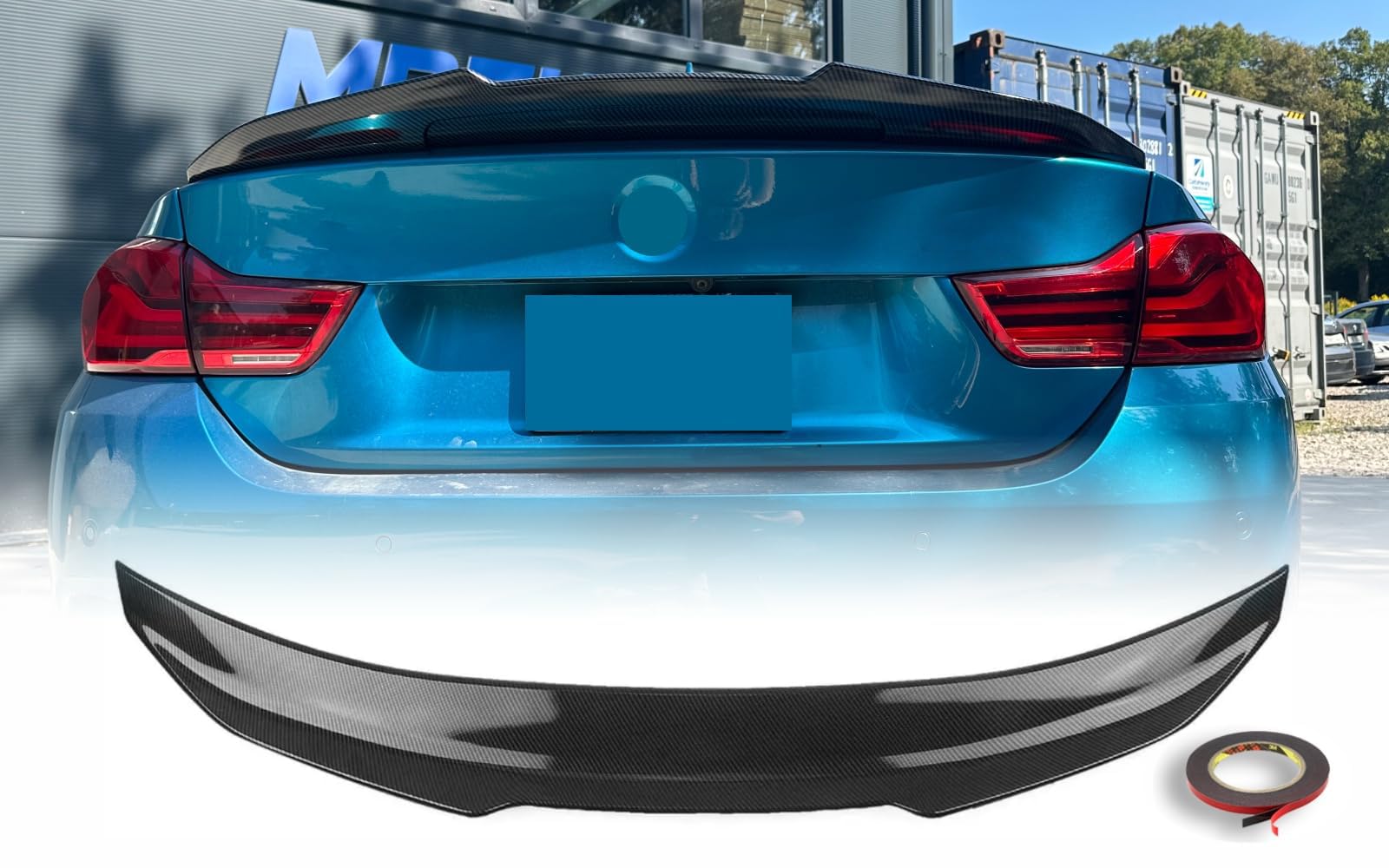 MpTuned Heckspoiler passend für 4er F32 Coupe 2014–2020, Spoiler Lippe Kofferraum PSM Stil, ABS Kunststoff Carbon Optik, Sport Design, Einfache Installation