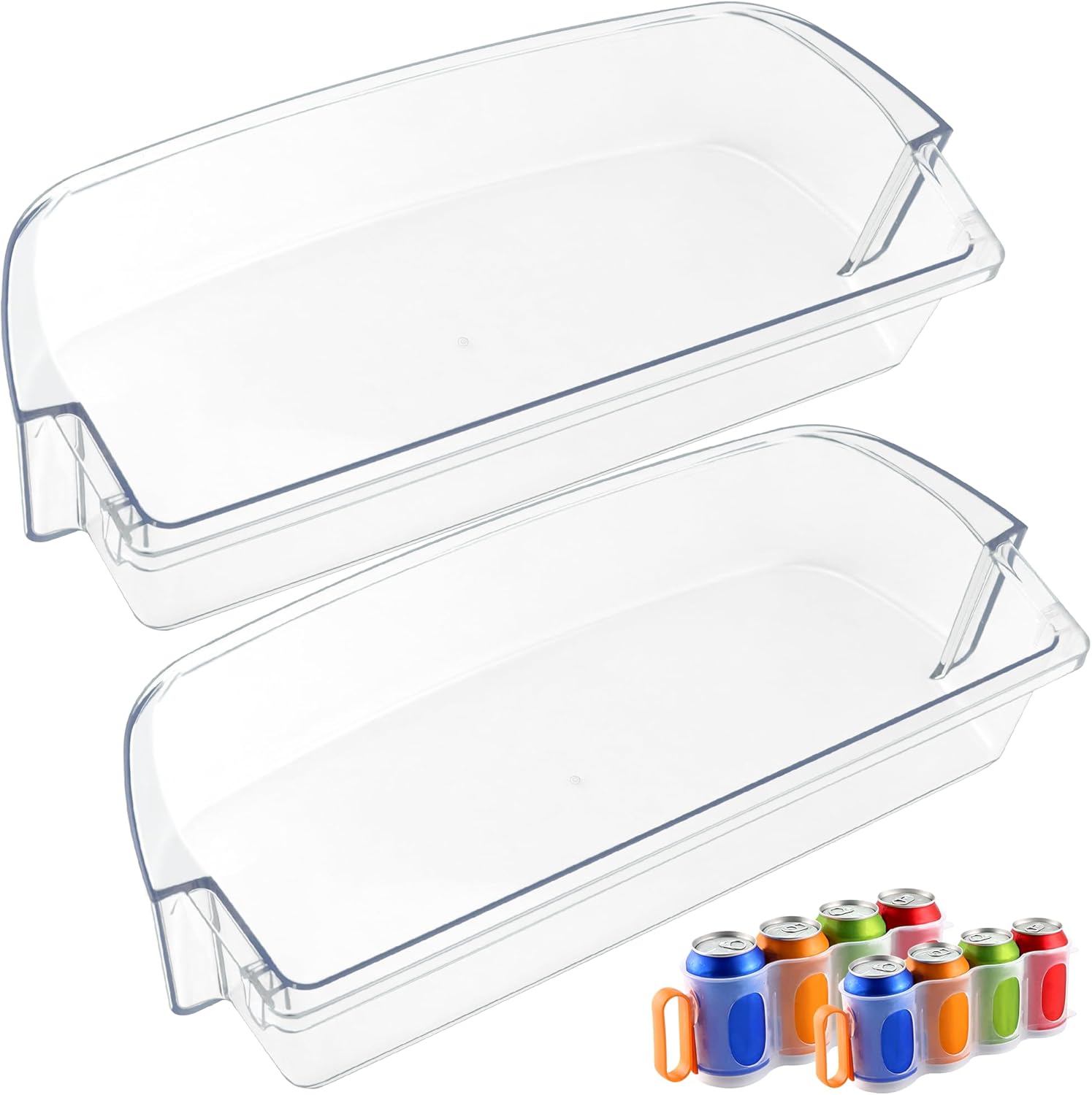 WPW10710203 Refrigerator Door Shelf Bin(2 Pack) Compatible for Whirl-pool,Ken-more Refrigerator Door Shelf Replacement, Replace W10710203,W10463668,PS11757236,AP6023888,with Soda Can Organizer