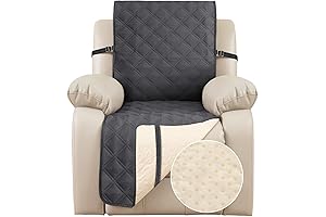 LUCKISS 100% Waterproof Recliner Sofa Cover for Dog and Kids - Dark Gray