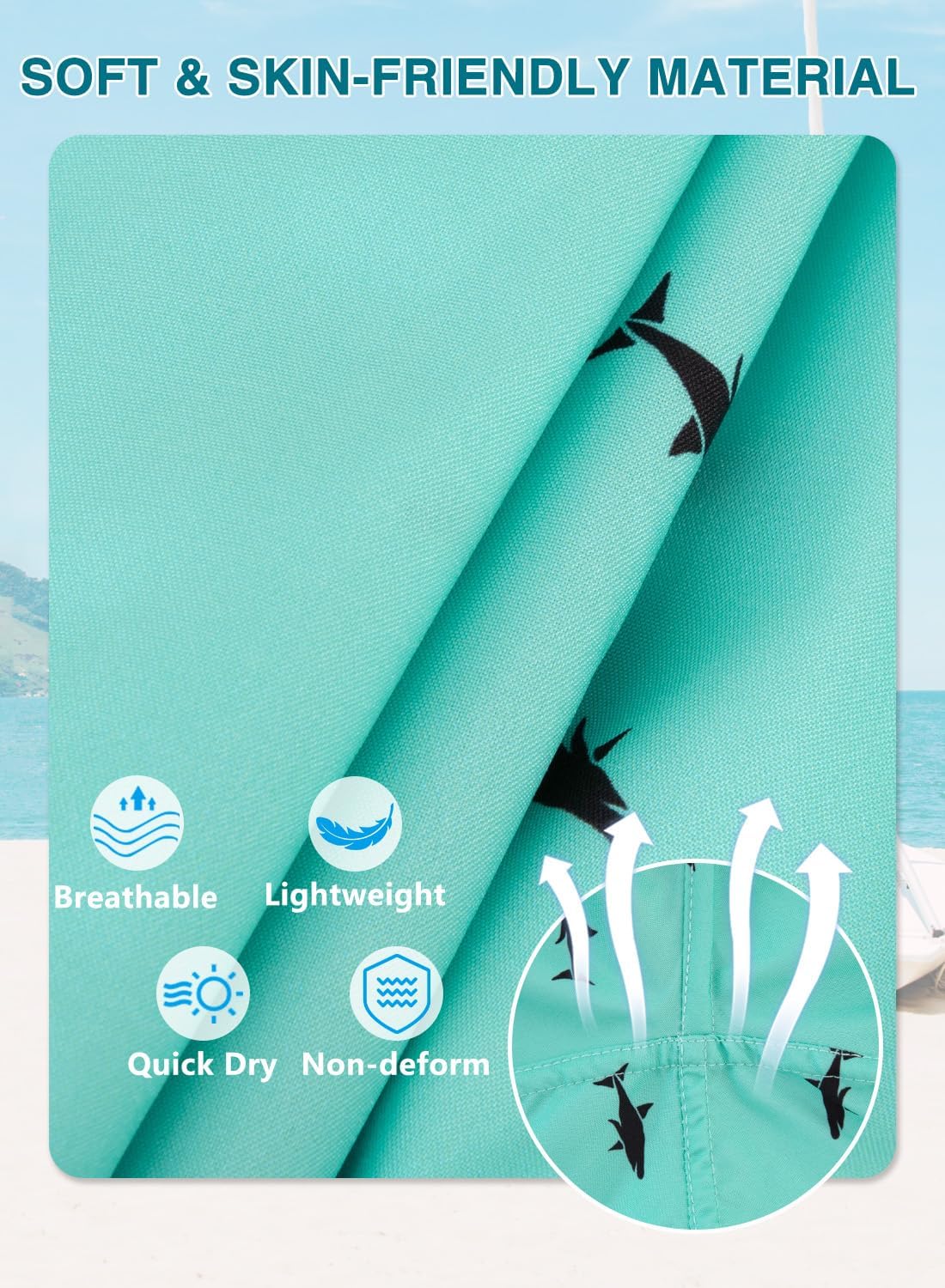 XiaoMoSha Mens Swim Trunks with Compression Liner 7" Quick Dry Board Shorts Bathing Suit with Pockets Swimwear Swimsuit S-2XL - Image 4