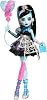 Birthday Frankie Stein doll wearing Monster High Black party dress and theme-friendly accessories such as invitations, balloons, gifts and lipsticks, JBG75
