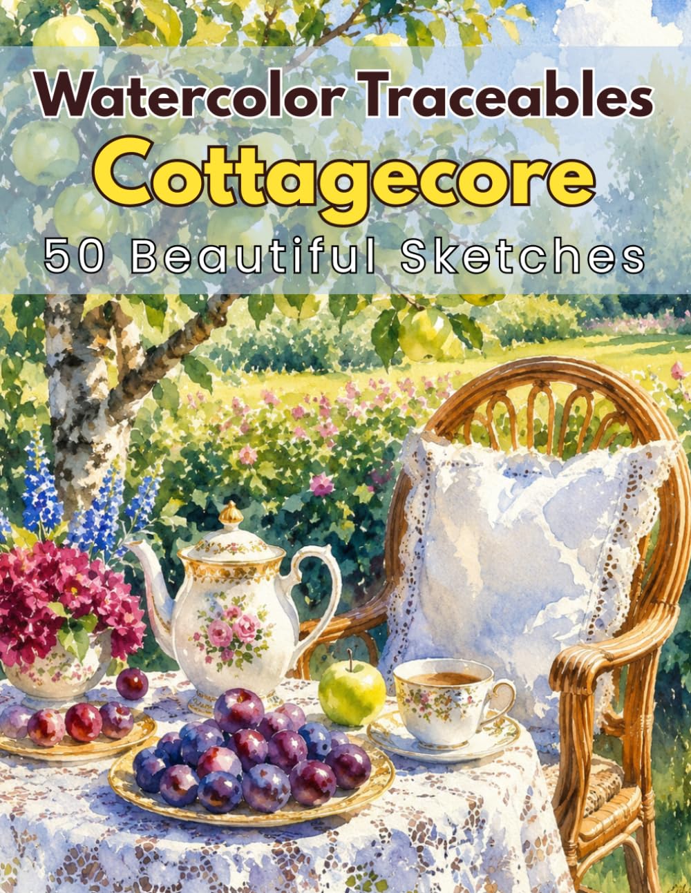 Watercolor Traceables: Cottagecore - 50 Beautiful Sketches