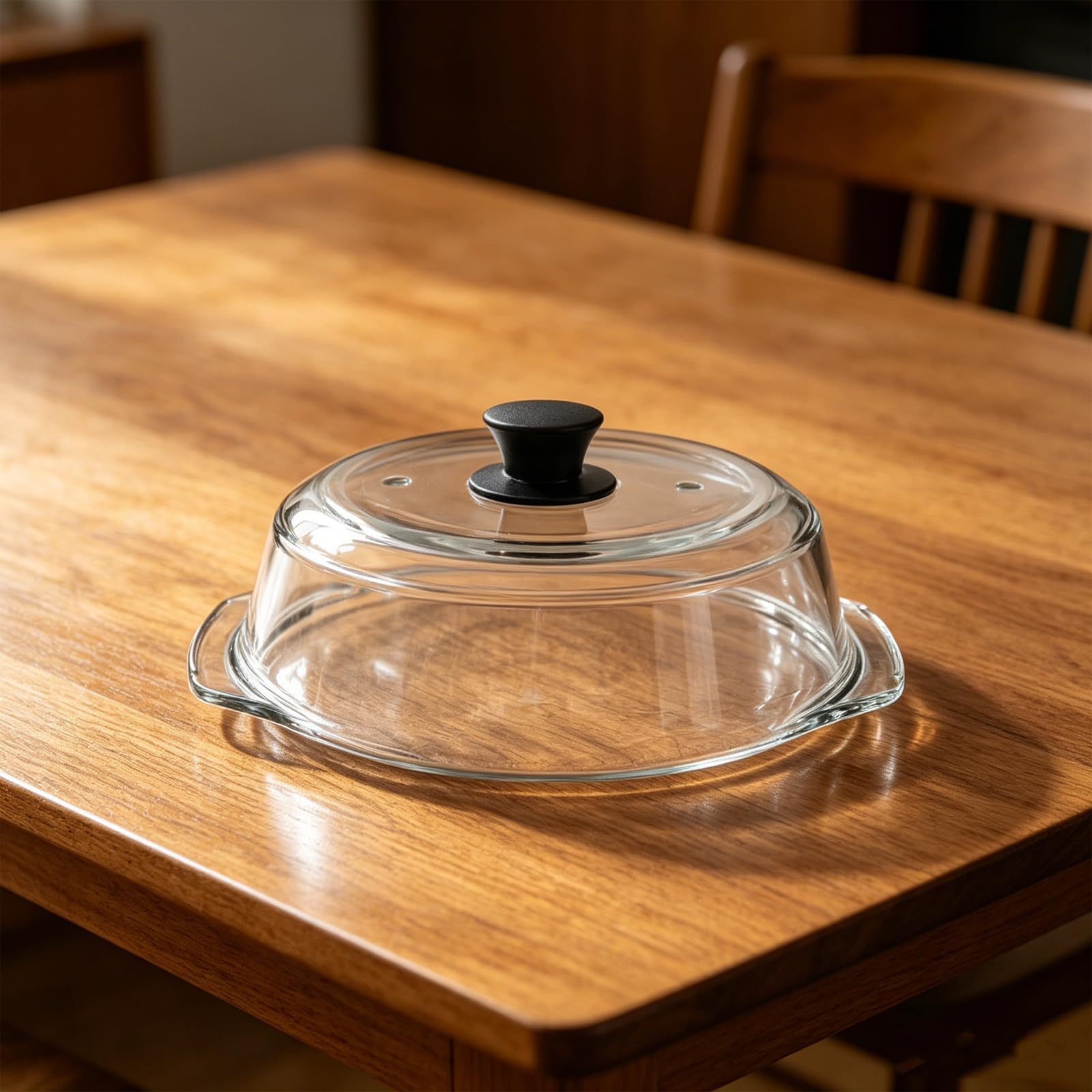 Mikrowellen Spritzschutzdeckel aus Borosilikatglas, Transparent