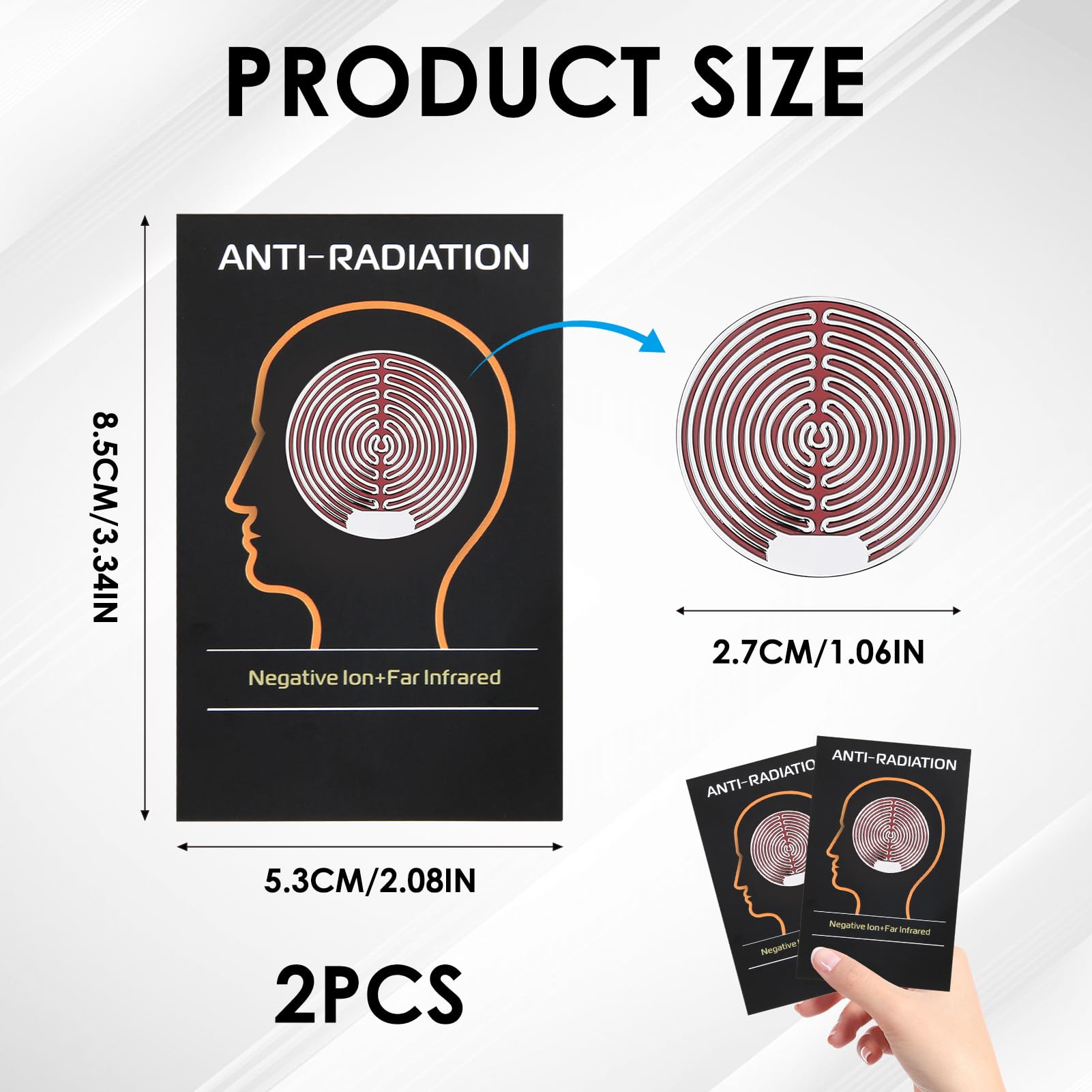 Pack da 2 Adesivi Anti-Radiazione per Cellulari, EMF Bloccanti Radiazioni per Cellulare Protezione Avanzata, 2,6cm Diametro, Universali per Telefoni Cellulari Computer Laptop Dispositivi Elettronici