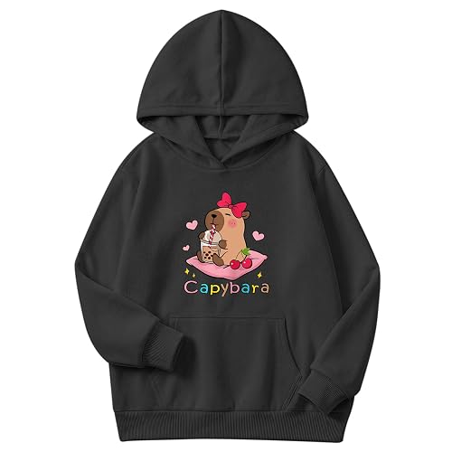 Girl'S Cute Capybara Hoodie Kawaii Cartoon Graphic Hoodies with Pockets