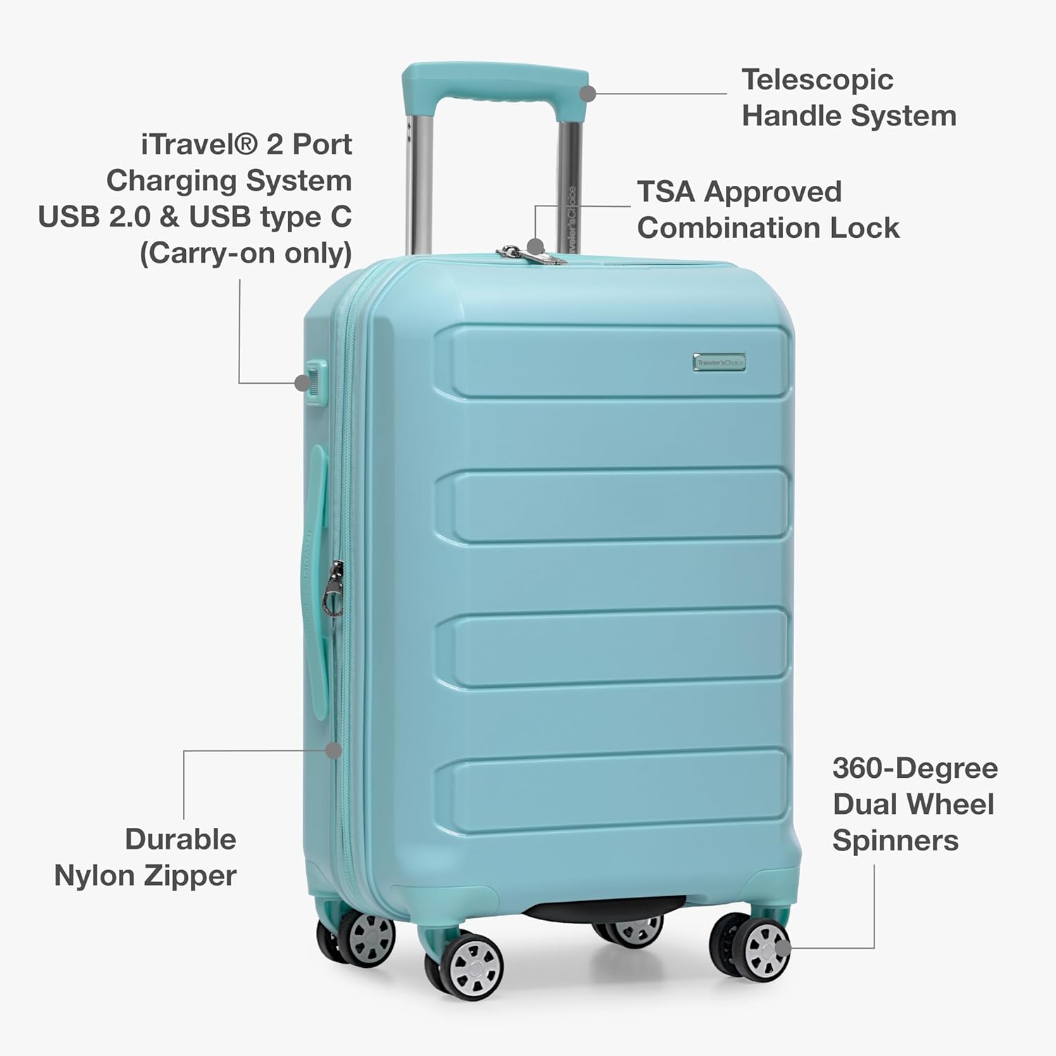 pagosa luggage baby blue 30-inch hardshell