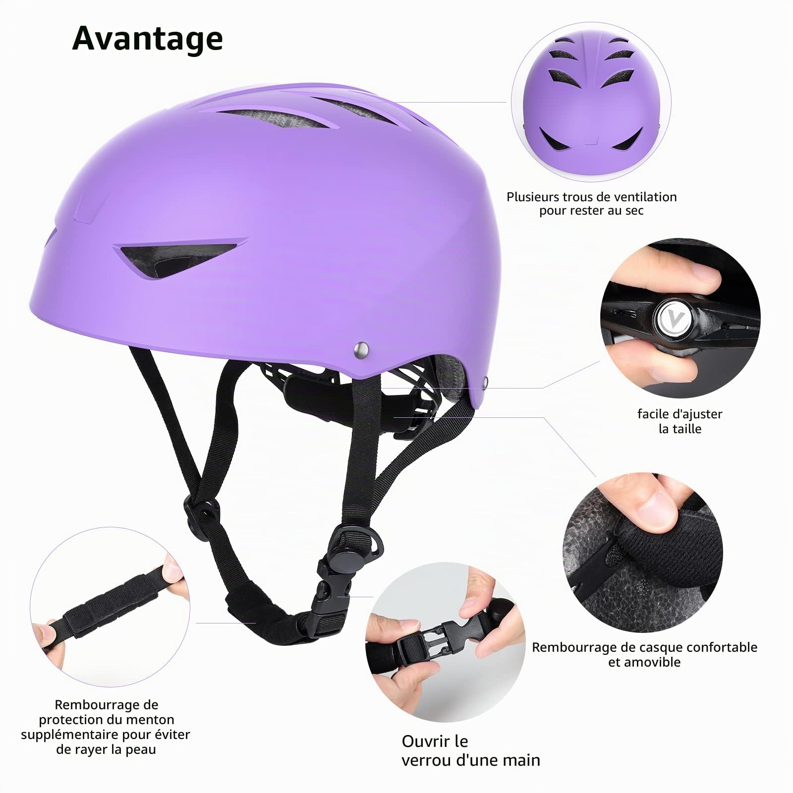 Sets de Protection Enfant Casque Vélo Réglable Coudières Genouillère Protège-Poignets Protections Rollers Velo Skateboard Rollers Skate