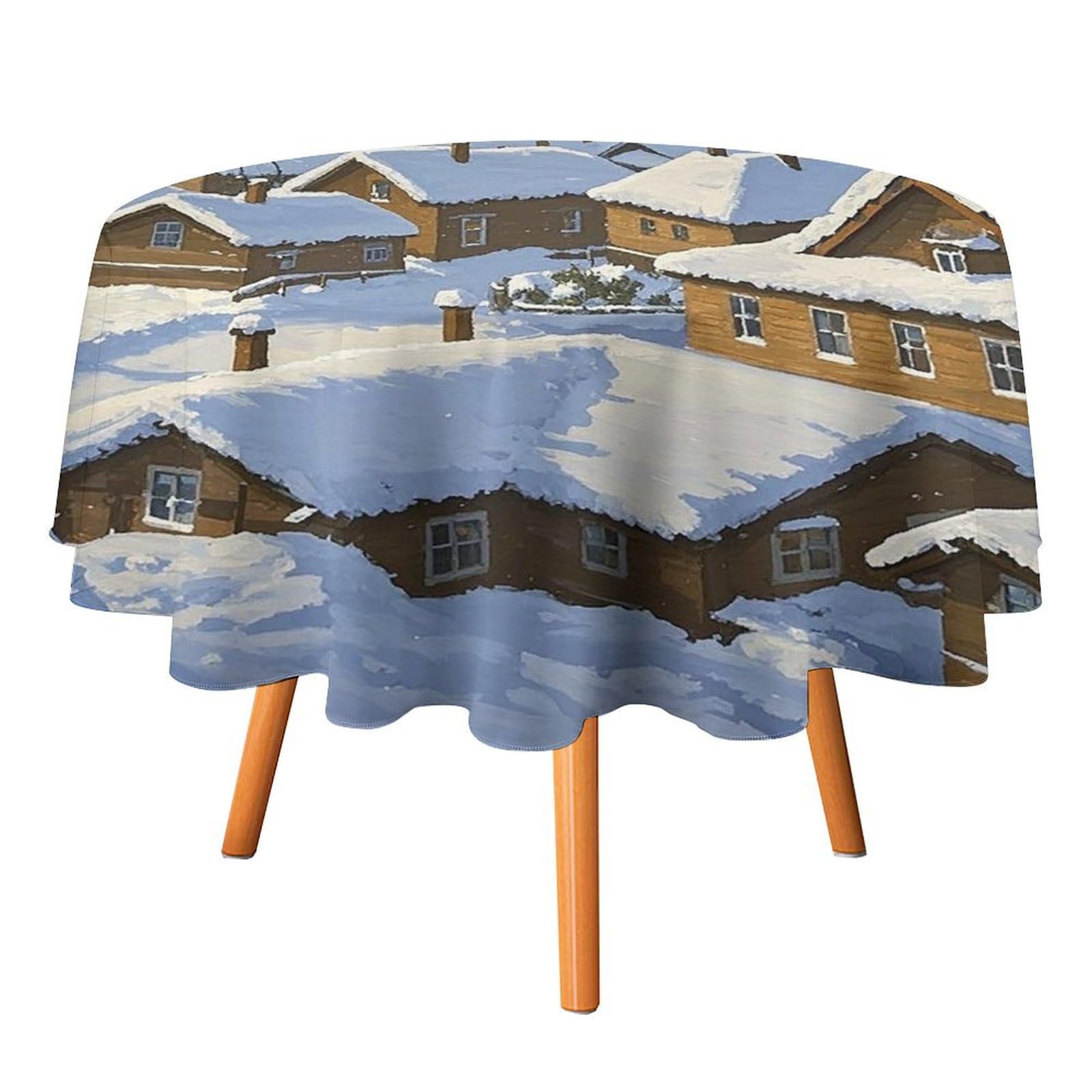 Nappe ronde toit de neige lavable pour éliminer les taches de vos repas