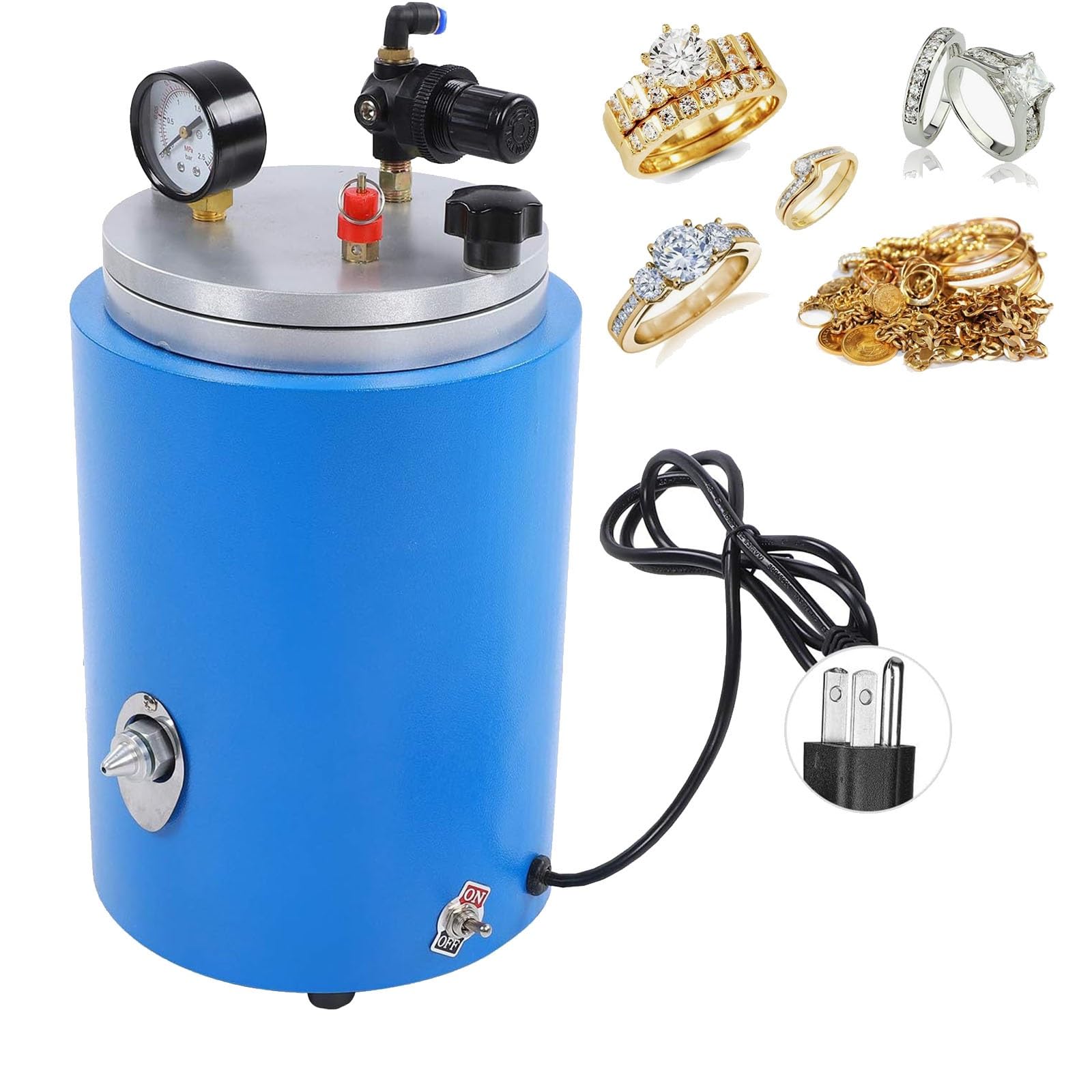 Inyector de cera al vacío con diseño de cubo para moldes sin burbujas