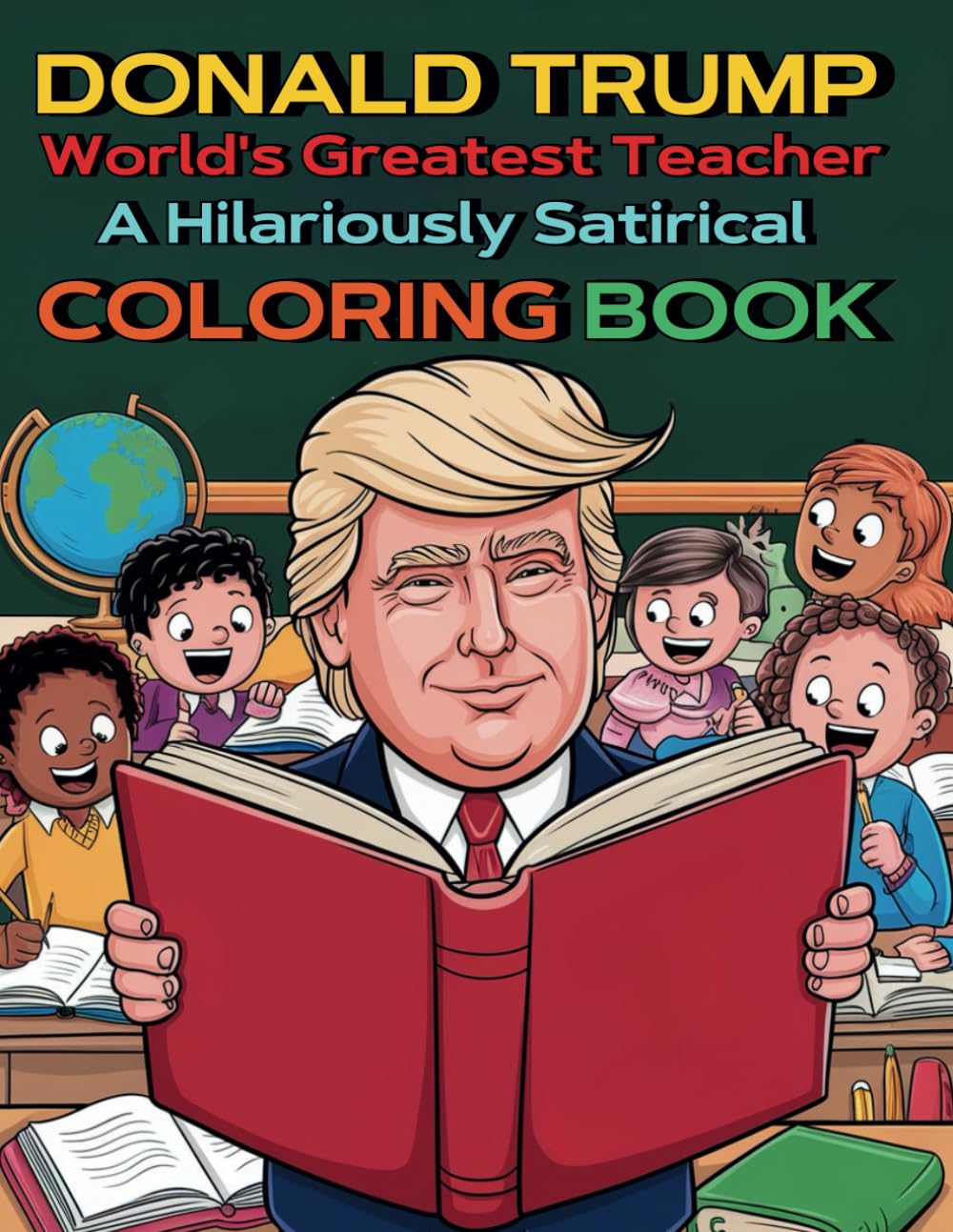 Donald Trump World's Greatest Teacher A Hilariously Satirical Coloring Book!: 48 Pages of Witty and Entertaining Political Coloring Experience for Adults and Teens