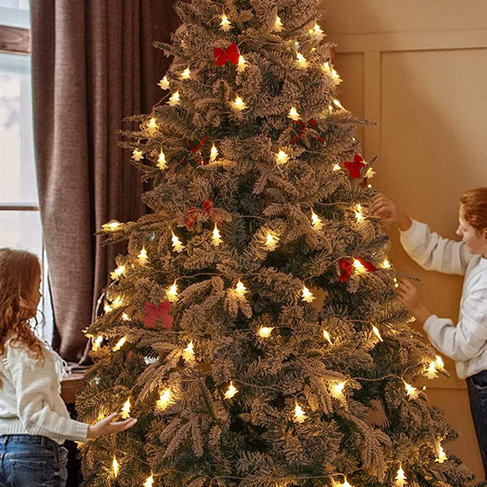 Łańcuch świetlny choinkowy na zewnątrz łańcuch świetlny zasilany bateriami LED mini lampki bożonarodzeniowe, łańcuch świetlny dekoracyjny do dekoracji imprezowych białe