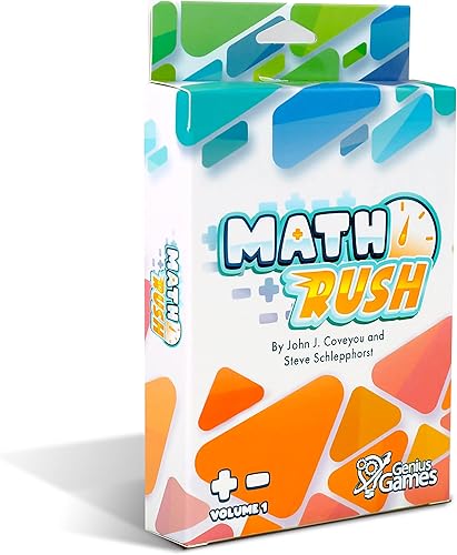 Miniatura 1 de Math Rush Sumación y resta (Volumen 1) - Un juego cooperativo de cartas flash de matemáticas basado en el tiempo para niños de 8 a 12 años, juegos