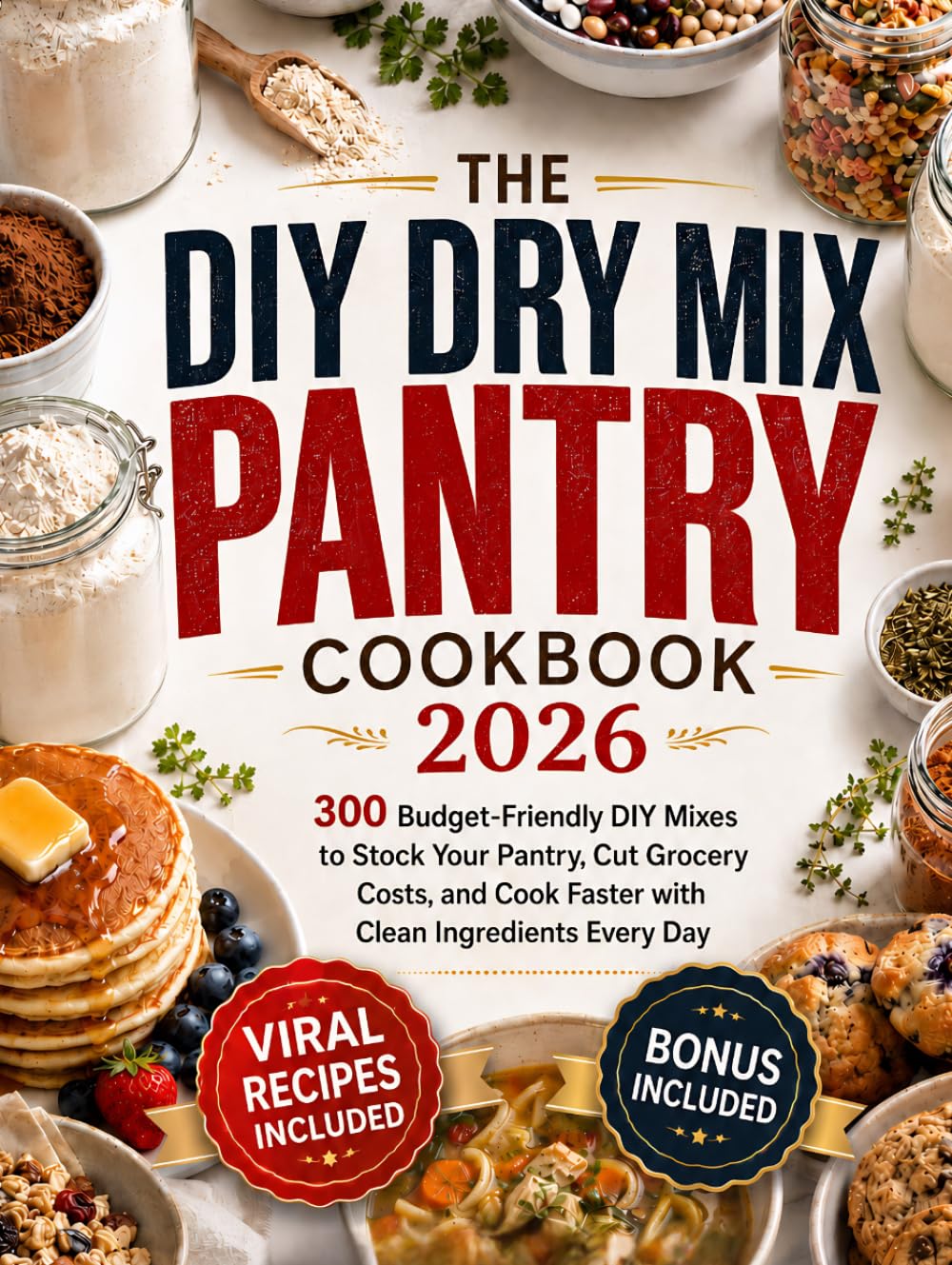 THE DIY DRY MIX PANTRY COOKBOOK 2026: 300 Budget-Friendly DIY Mixes to Stock Your Pantry, Cut Grocery Costs, and Cook Faster with Clean Ingredients Every Day