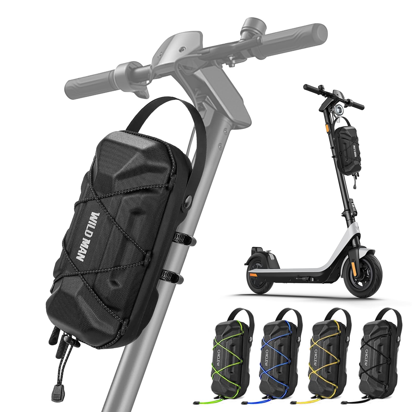 Borsa per monopattino, 2 l, impermeabile, con cordino elastico multicolore, chiusura rapida, borsa per scooter elettrico Xiaomi Mijia Sedway Ninebot