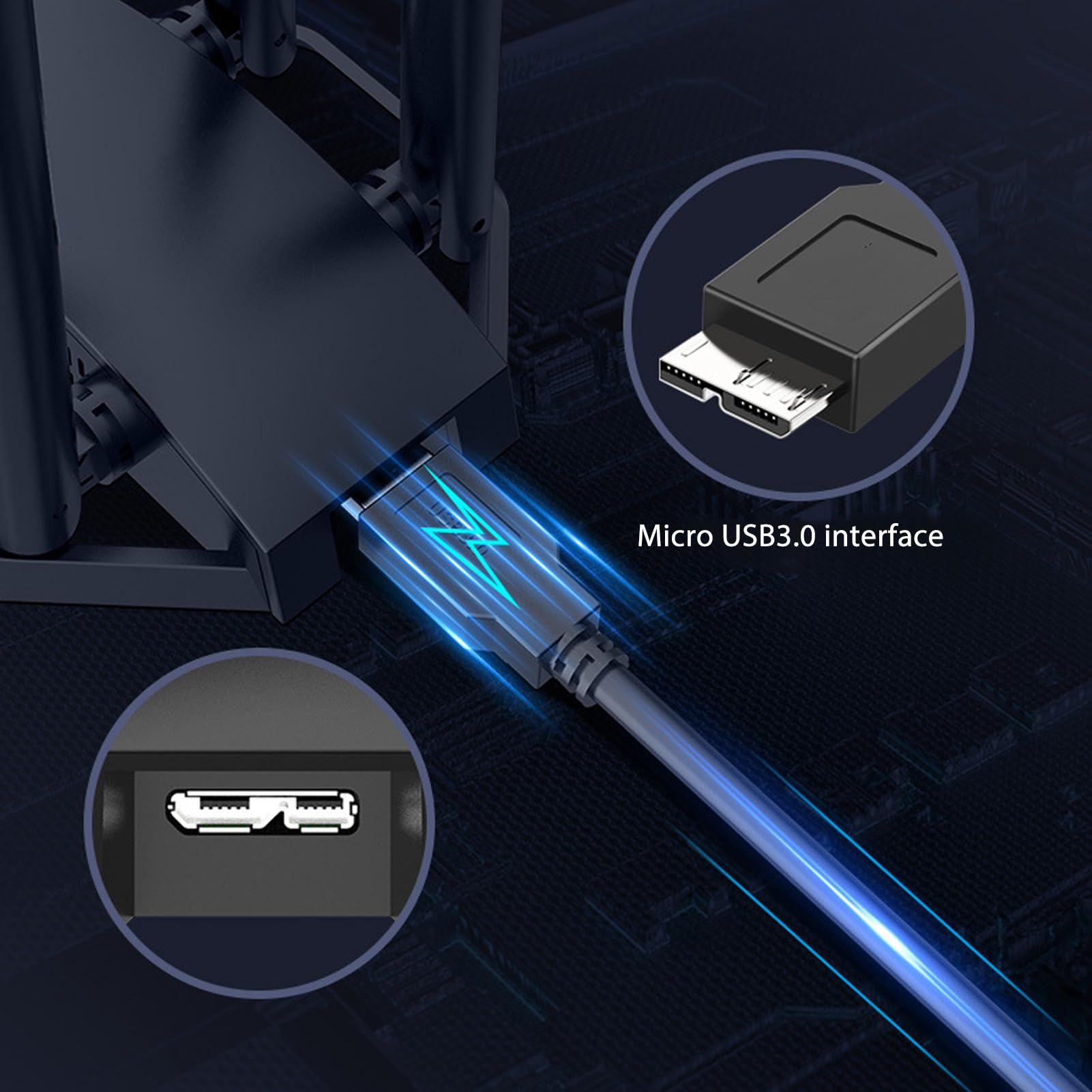 Zunate Bezprzewodowa Karta Sieciowa USB3.0 WiFi6 Dwuzakresowa Karta WiFi 1800 Mb/s do Komputerów Stacjonarnych