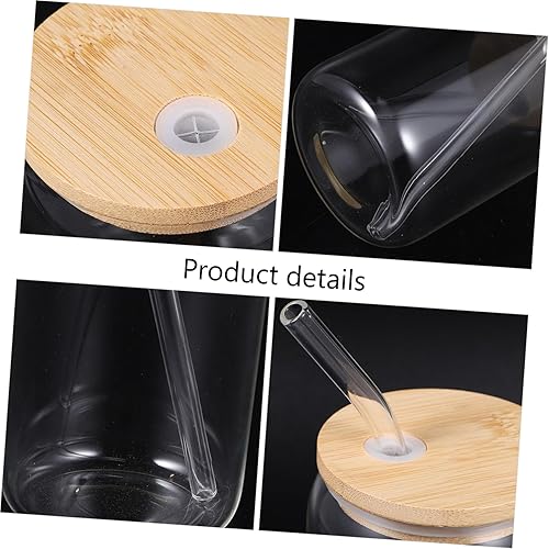 Miniatura 9 de Hemoton 2 tarros Mason con tapa y pajilla, vaso de boca ancha de 12 onzas para beber, vasos de café helado reutilizable, vasos de cóctel, funda de