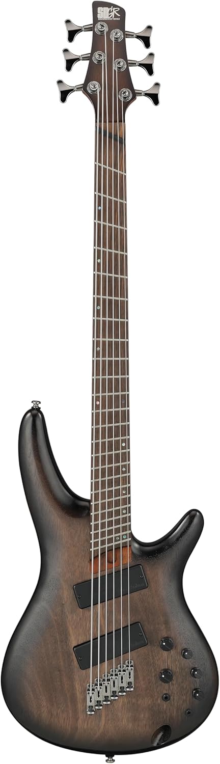 Ibanez Bass Workshop SRC6MS 6-string Multi-Scale Bass Guitar - Black Stained Burst Low Gloss