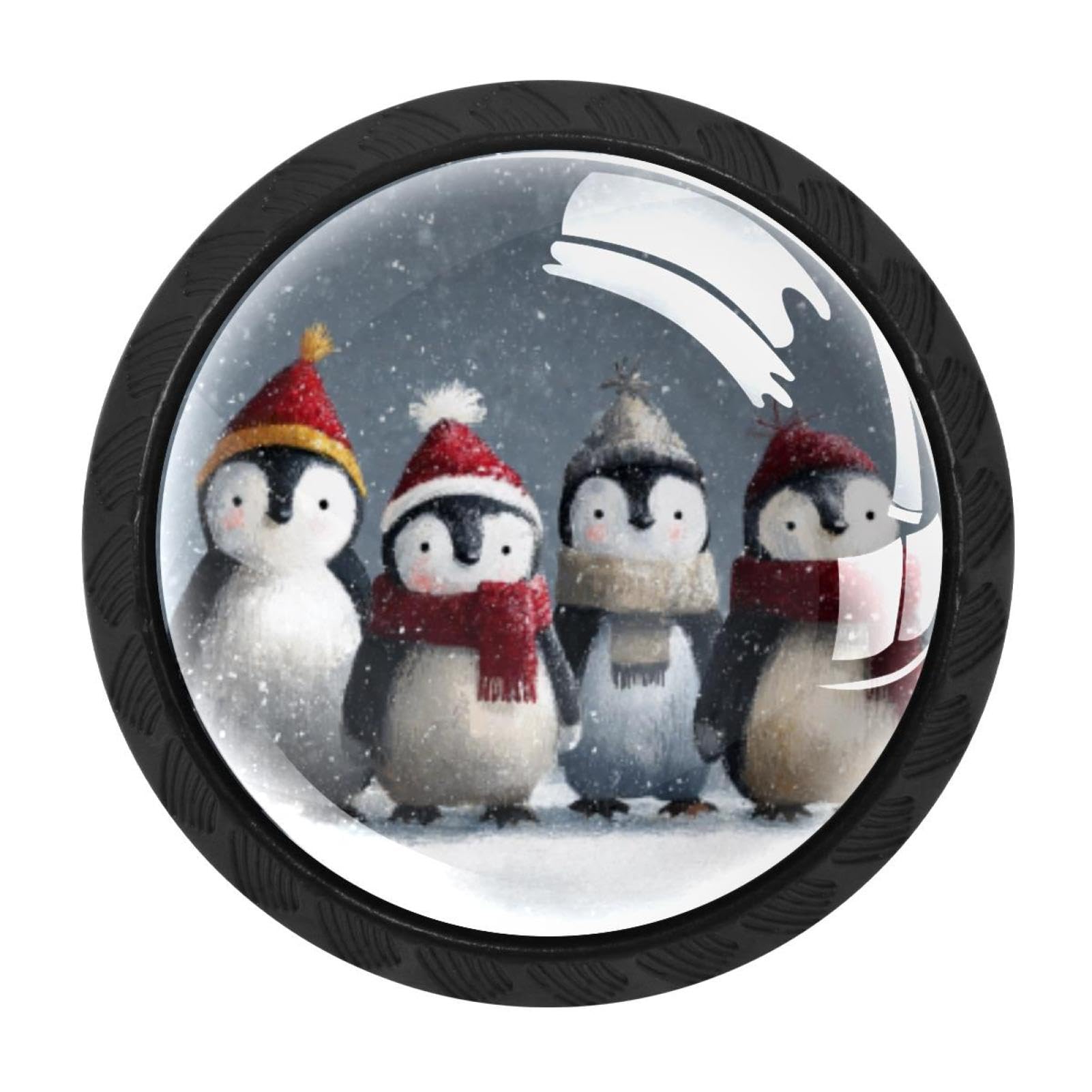 Bouton d'armoire cuisine pingouins de Noël : relooker un tiroir ou une commode