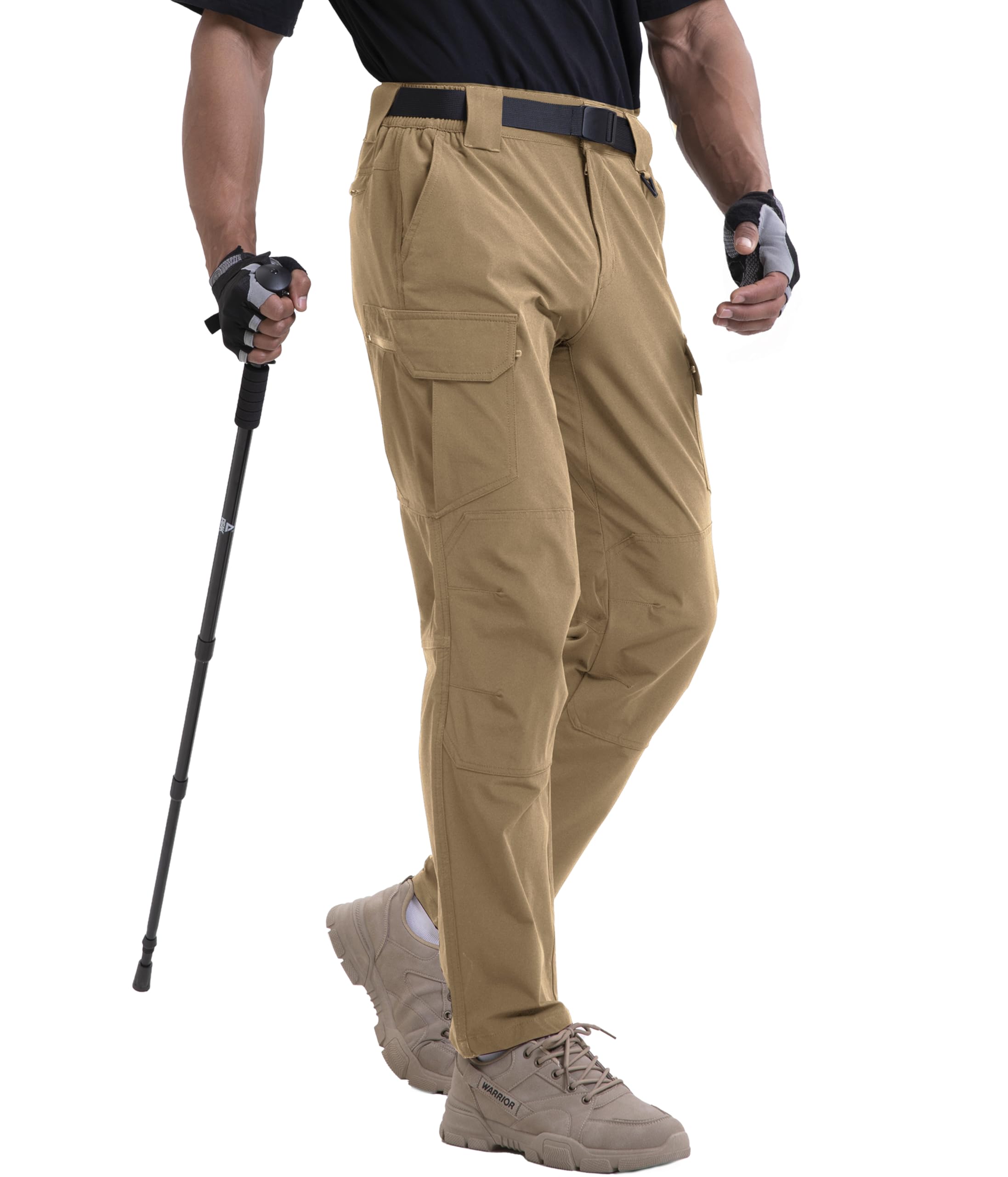 NATUVENIX Wanderhose Herren Leicht Atmungsaktiv Wasserabweisend Trekking | 7 Taschen, verstärkte Kniepartie, elastischer Bund. Ideal Wandern, Trekking, Arbeit, Angeln. schnelltrocknend LSF50+