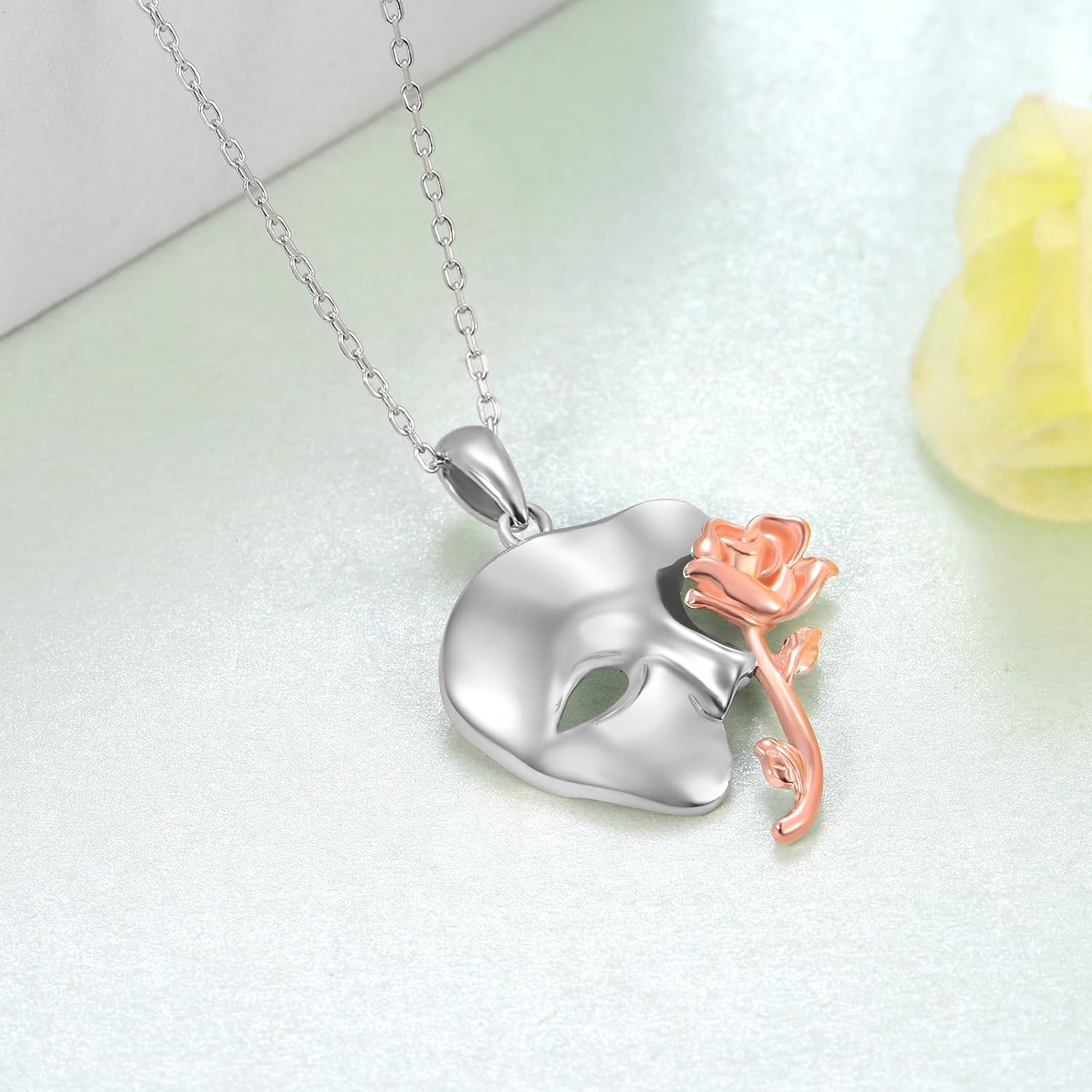 Phantom of the Opera Necklace 925 Sterling Silver Phantom of the Opera Merchandise Necklace Broadway Music Theater Gifts for Women