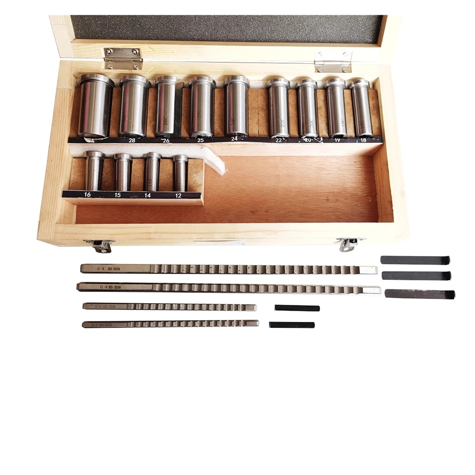 Juego de 22 piezas de brocas for chaveteros, juego de casquillos y arandelas de ajuste, sistema métrico 12-30, cuchilla for chaveteros for máquina CNC para metalurgia, torno