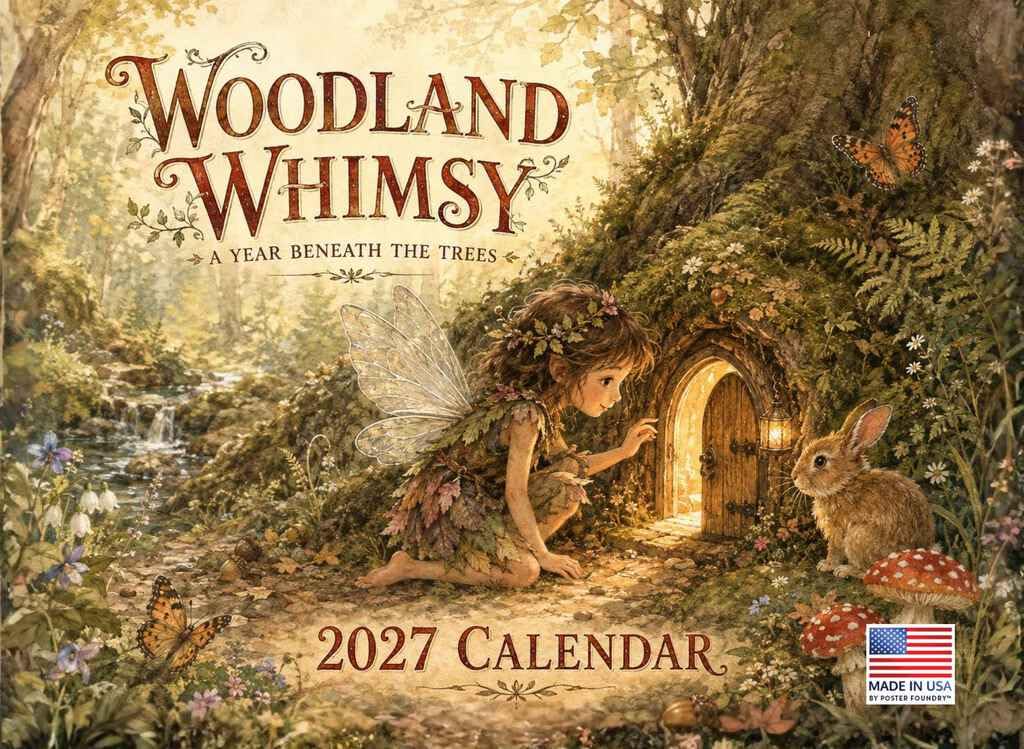 Woodland Whimsy Fairy Calendar 2027 Monthly Wall Calender 12 Month — image 1