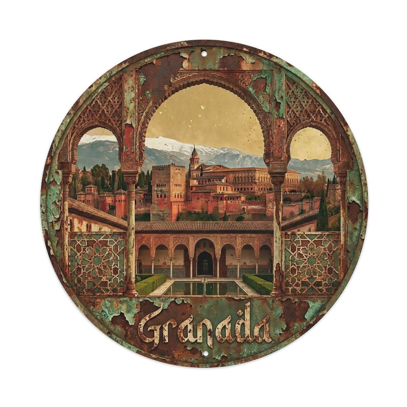 Spain Vintage Travel Granada Metal Tin Sign