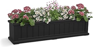 Mayne Cape Cod 4ft Window Box - Black - 48in L x 11in W x 10.8in H - Pol...