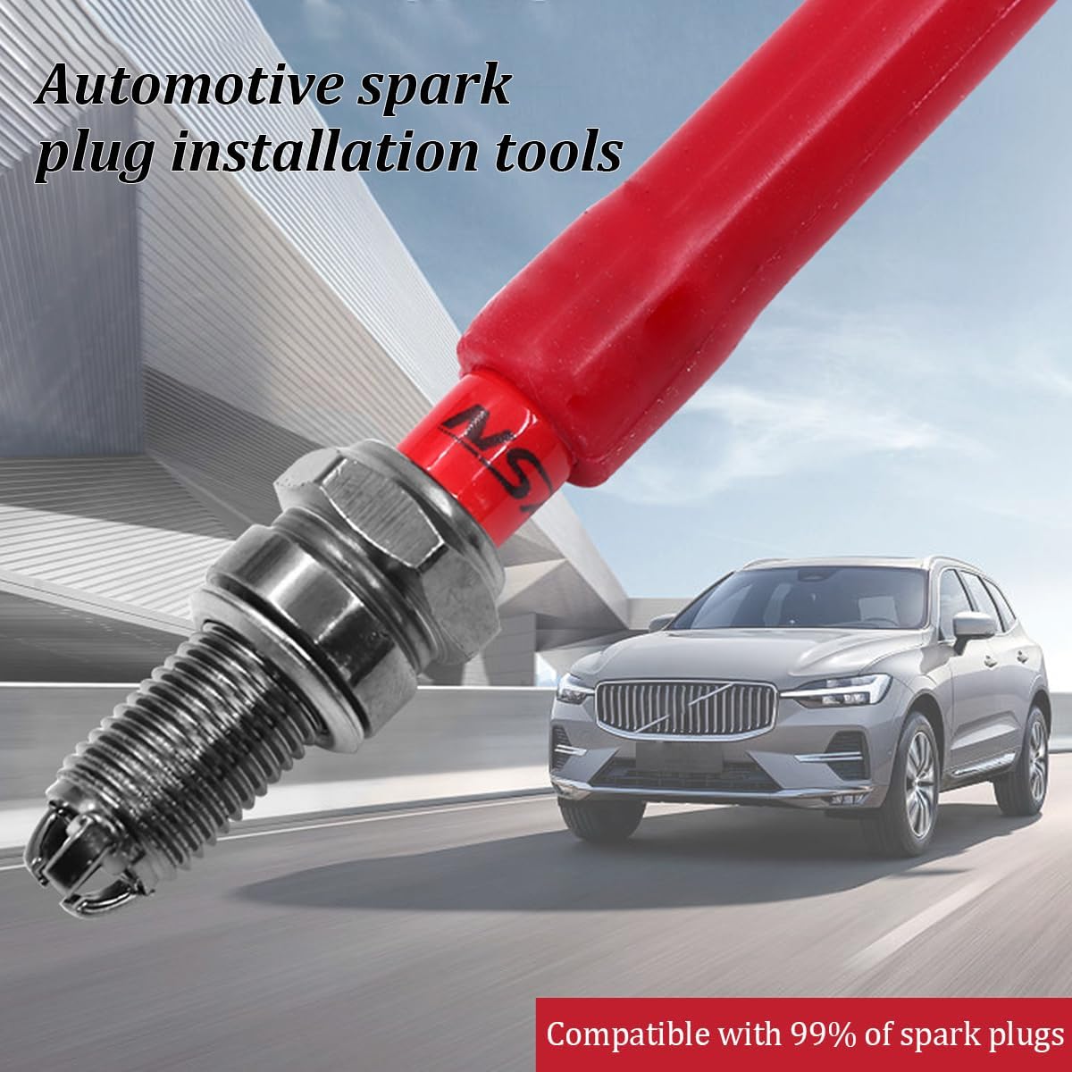 Car Spark Plug Socket, Rubber Reusable Vehicle Spark Plug Installation Removal Tool with Two Sizes Inner Diameter, Portable Automotive Accessories, Universal Fit (Red) image 5
