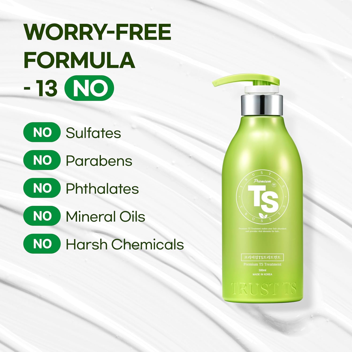 TS Premium TS Treatment | Korean Hair Care with Argan Oil & Shea Butter | Repairs Damaged, Weak Hair | Soothes Scalp Discomfort with Natural Plant Extracts (16.9 Fl Oz) - Image 7