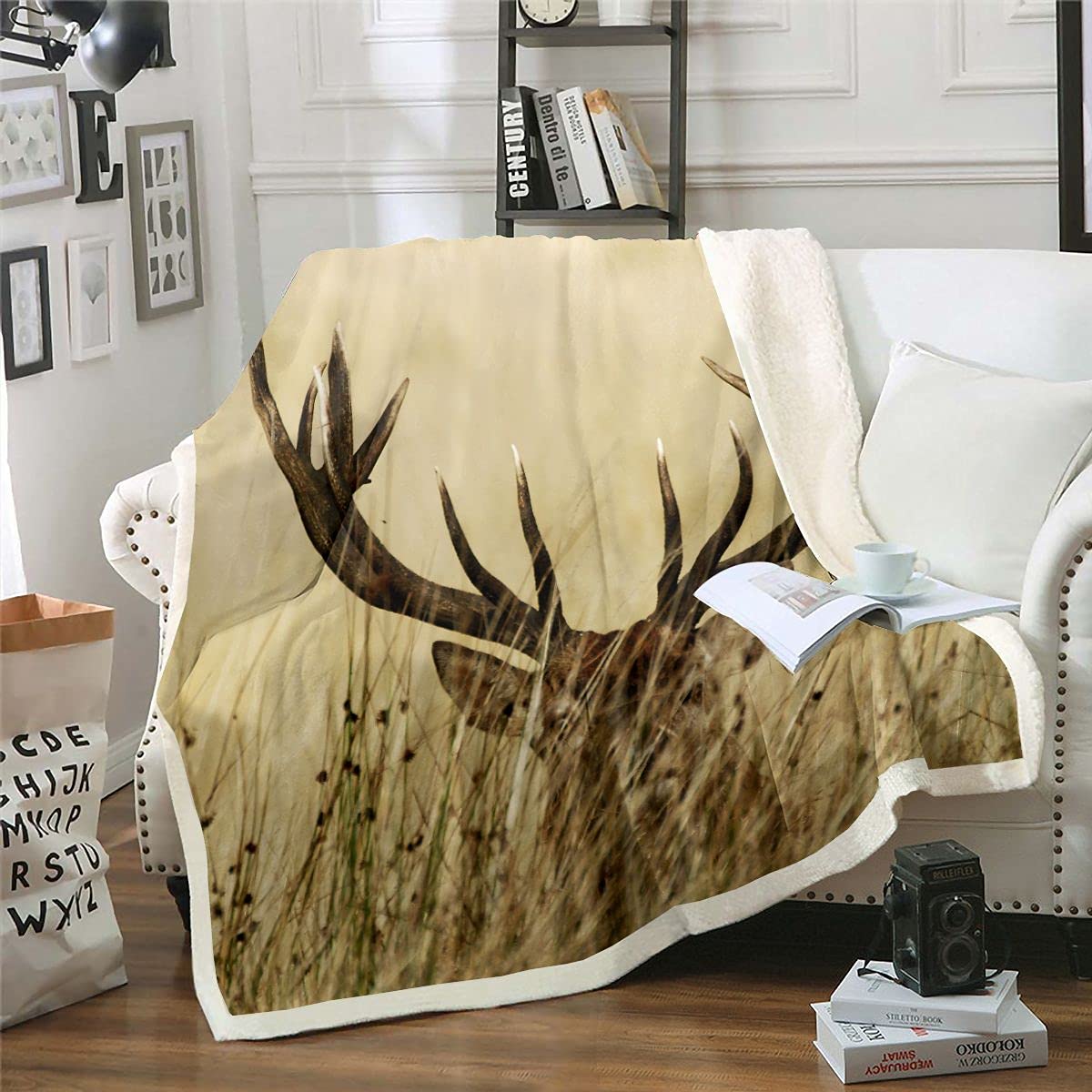 Couverture en polaire Antler pour des soirées cocooning au salon sur le canapé
