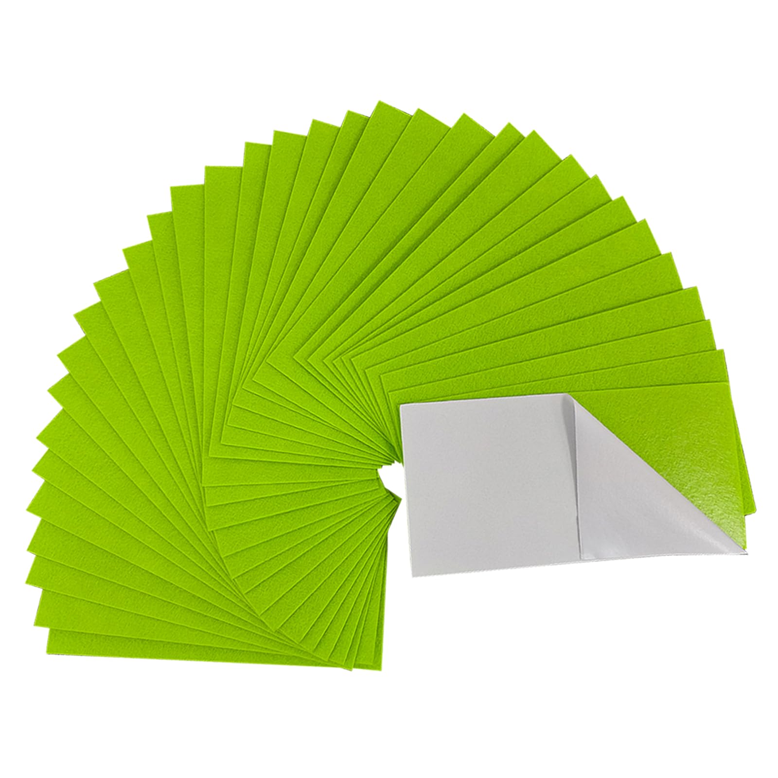 Jtnohx Self Adhesive Felt Sheets, Adhesive Backed Felt, 33 Pcs 4" x 8" Felt Adhesive, Assorted Color Sticky Back Stiff Felt for Crafts DIY Sewing School Projects Decoration (Green)