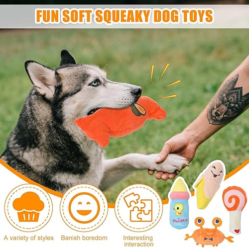 Miniatura 5 de Leyndo Paquete de 40 juguetes masticables para perros para masticadores agresivos, juguetes de cuerda para perros, juguetes chirriantes de felpa