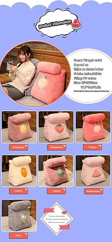 Miniatura 3 de Almohada triangular de cuña para lectura y televisión, patrón de frutas con almohada ajustable para el cuello, almohada de cuña, extraíble y