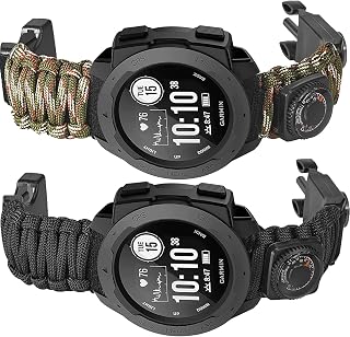 Garmin Instinct Watch用バンド アウトドアサバイバル傘ロープ 22mm 腕時計ストラップ Garmin Instinct 2 Solar/Tactical/Tide/Esports/Instinct Solar用