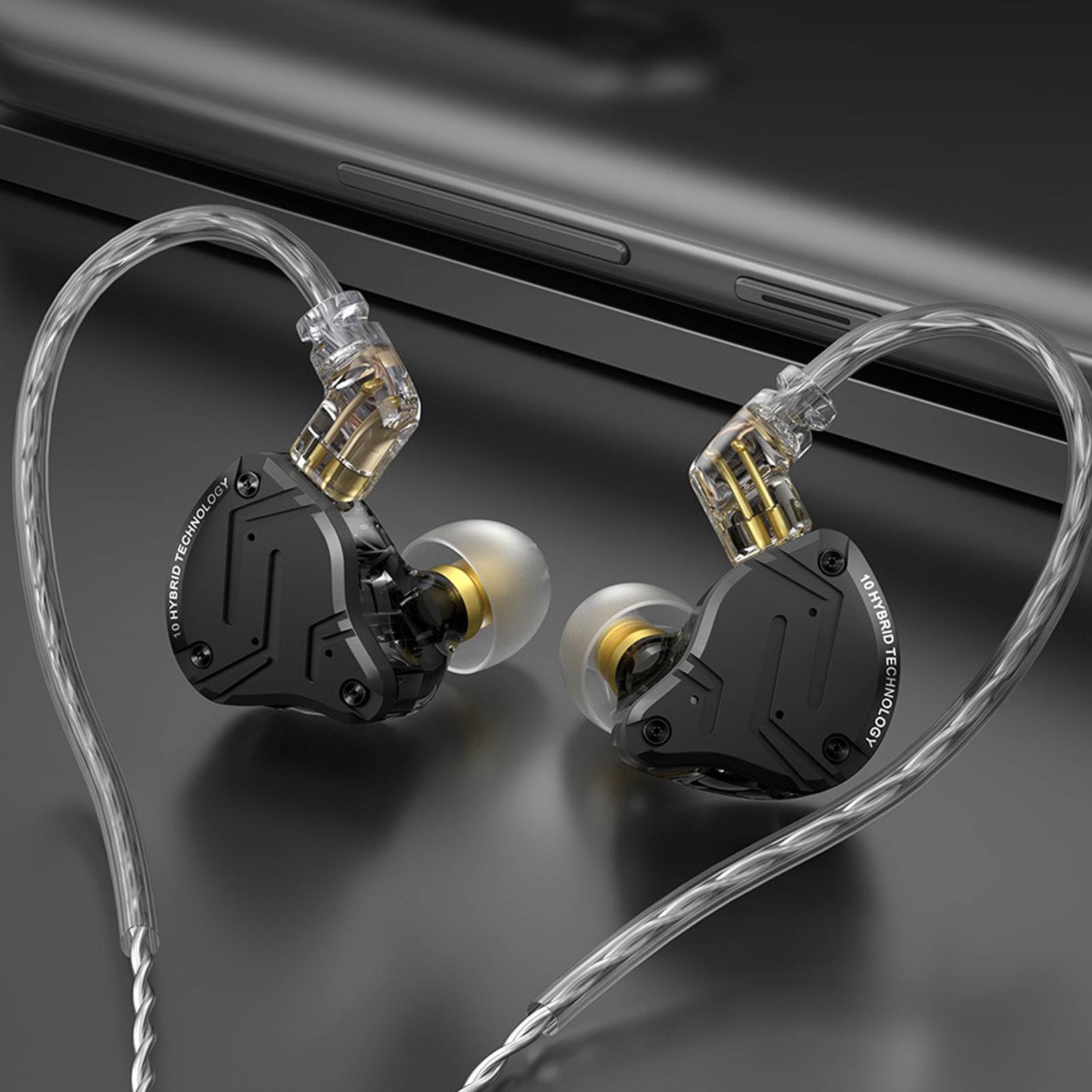 Fabater ZS10 PRO X Słuchawki Douszne z Przewodowym Monitorem 1DD 4BA Hybrydowy Sterownik HiFi Odłączany Kabel Słuchawki z 2-pinowym Złączem Wpuszczanym 0,78 Mm, Wysoka czułość 112 DB, 20– Hz, 29 Ω