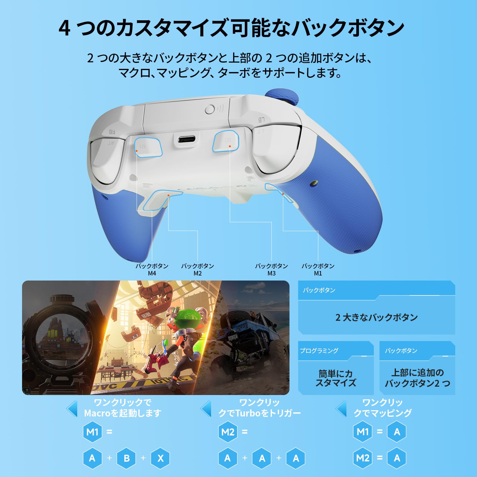 Controladores de PC, BIGBIG WON Rainbow2 SE Controlador inalámbrico Control de movimiento, Disparador de efecto Hall, 3 juegos de joysticks, D-pad de 4 y 8 vías, Controlador para Switch/PC/Android/iOS