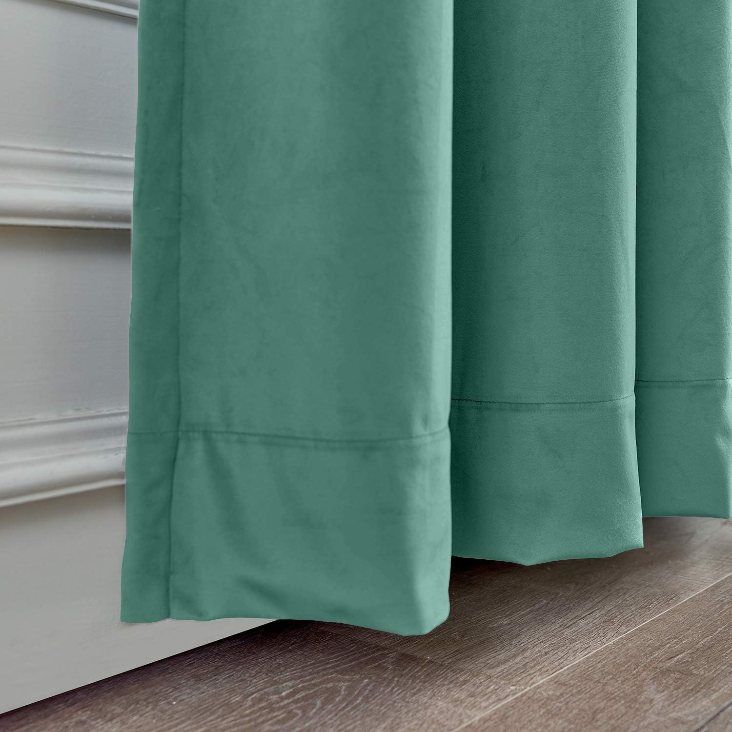 cololeaf Extra Long Velvet Curtains Home Decor Velvet Grommet Curtains for Bedroom Soft Sunlight Block Velvet Window Curtain for Gallery Hall - Teal 50W x 240L Inch (Set of 2 Panels)