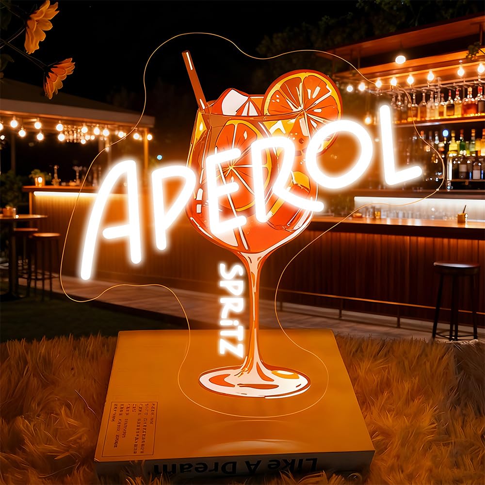 Mineup Aperol Insegna Al Neon, Aperol Spritz Insegne Al Neon Per Decorazione Da Parete, USB Luci Da Parete Al Neo a LED Per Bar Club Cocktail Feste Caverne Uomini Cucina