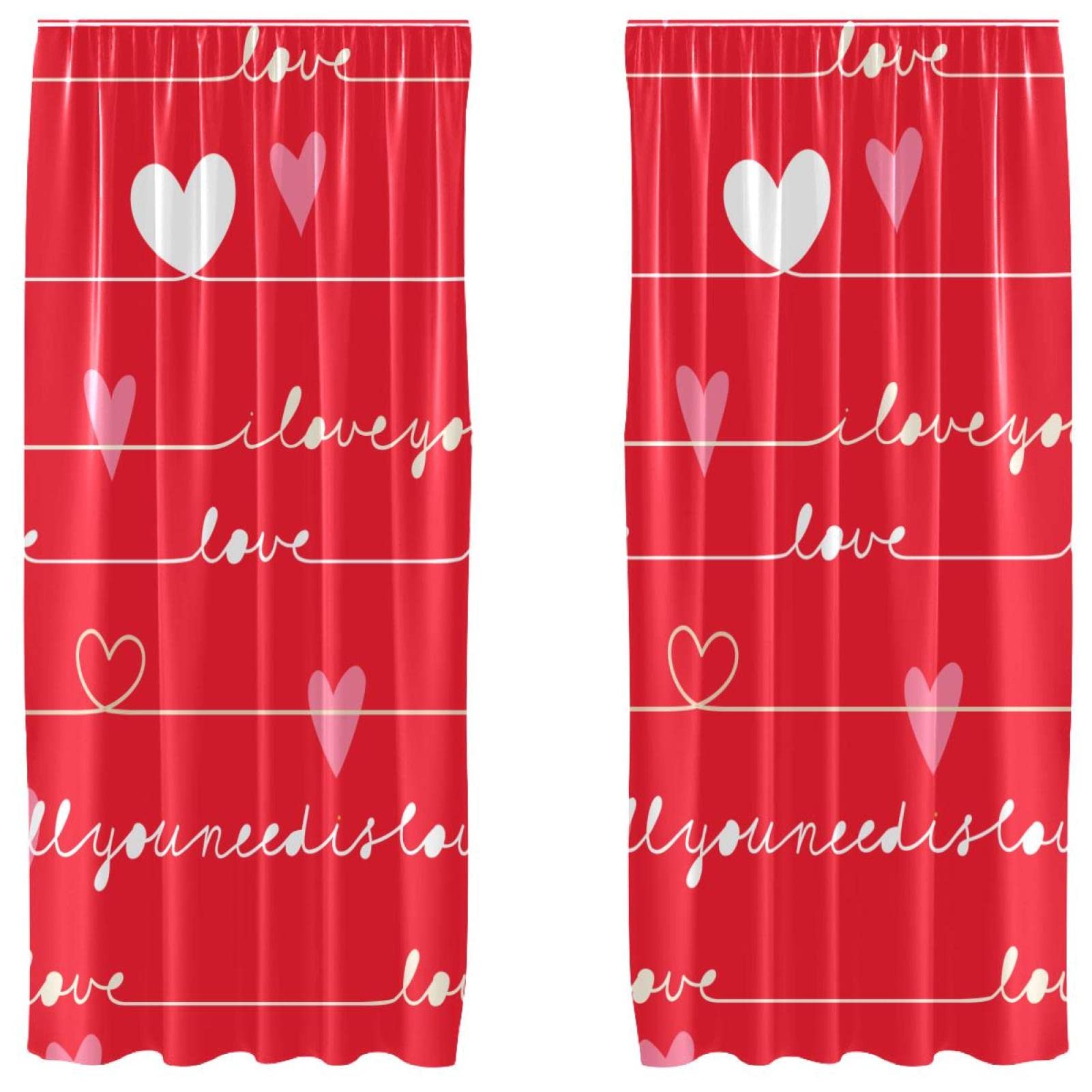 Rideaux occultants Saint-Valentin pour chambre à coucher cocooning