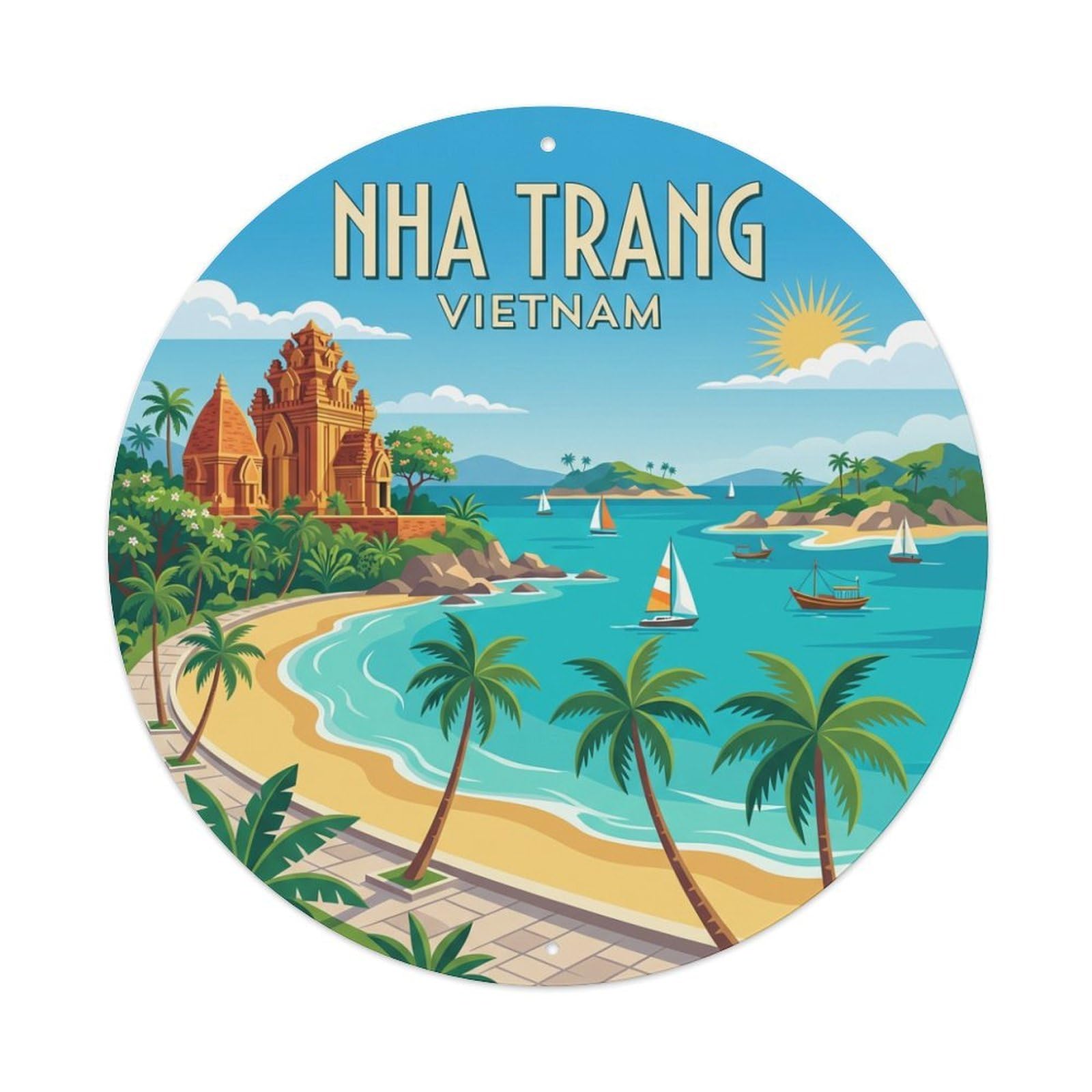 Xanthor Style Vietnam Vintage Travel Nha Trang Metal Tin Sign