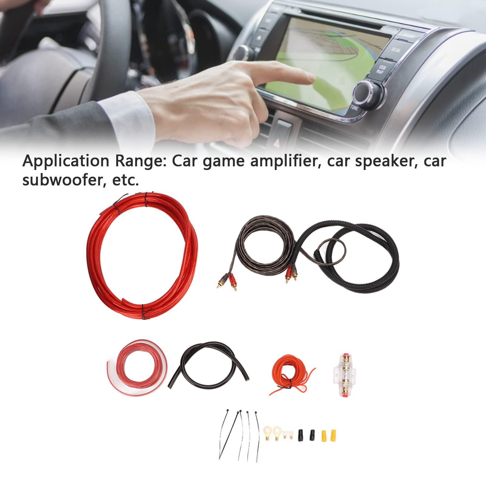 Kit de câblage d'amplificateur de câble Audio de Voiture, Installation pour Haut-Parleur de Caisson de Basses, amplificateur de Voiture ABS, matériau en métal PVC, Haute