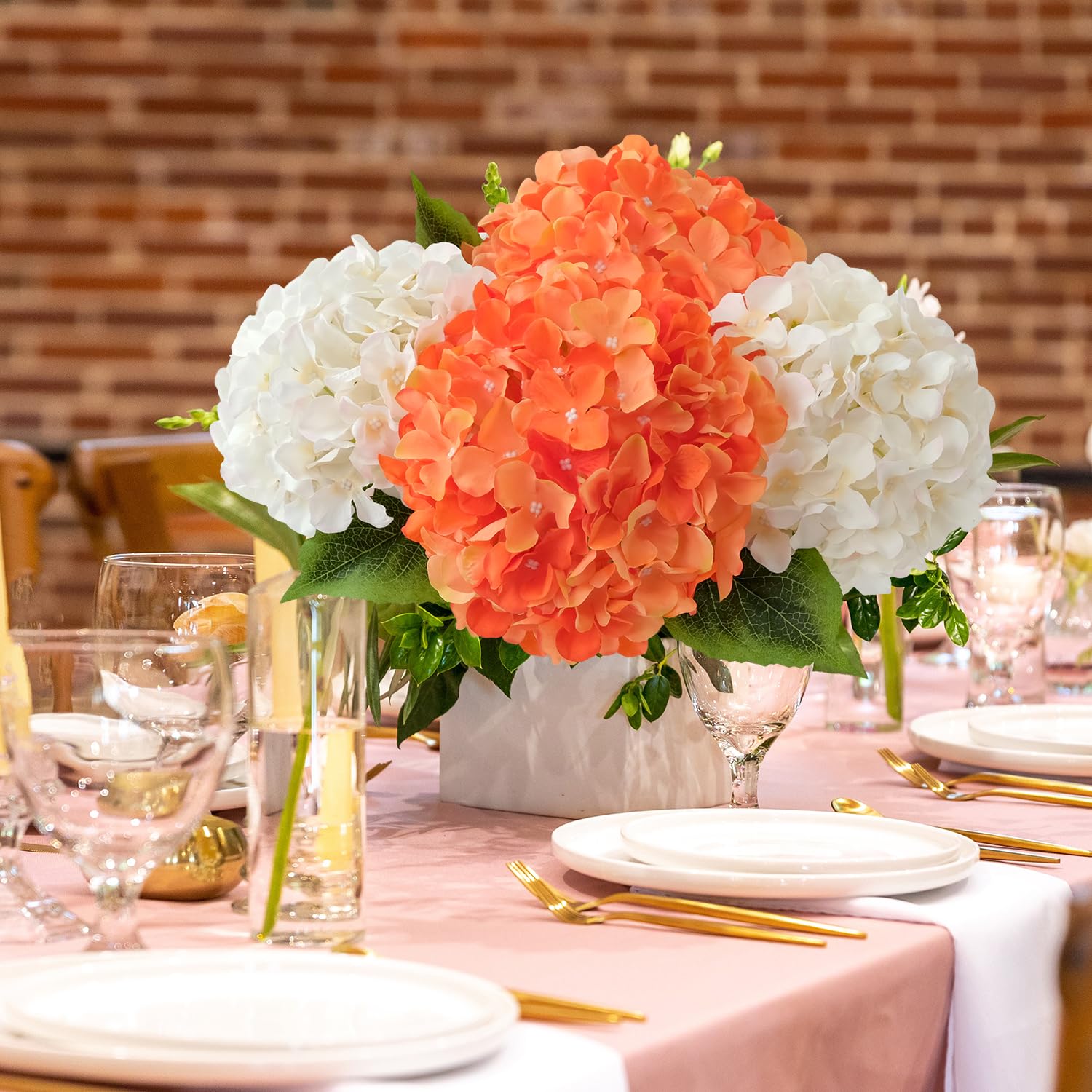 Amazon.com: JINWOE 5Pcs 20Inch Orange Artificial Hydrangeas